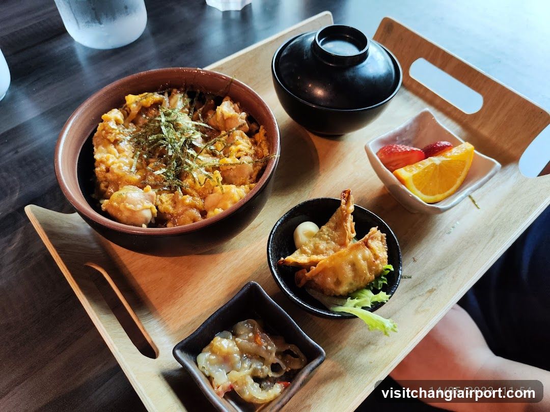 Japanese Meal Set on Wooden Tray