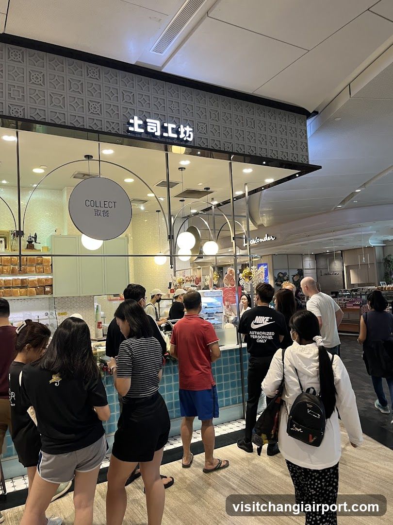Crowded food stall interior