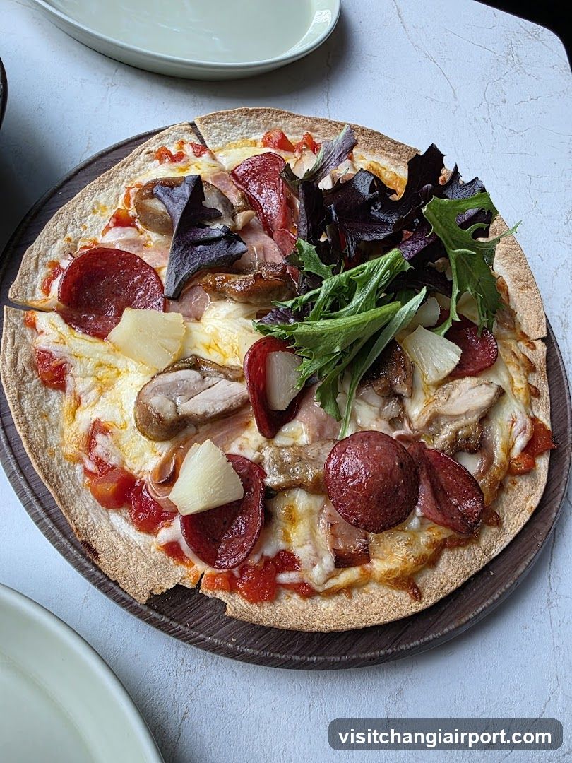 Pizza with Fresh Greens and Pepperoni