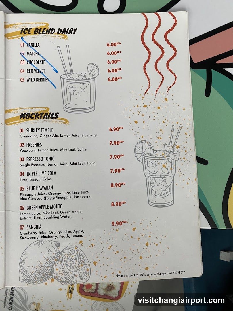 Ice Blend Dairy and Mocktails Menu Page