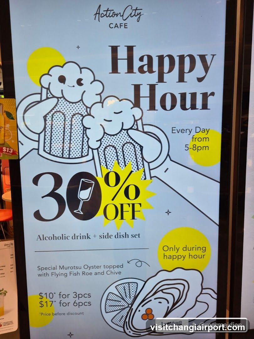 Action City Cafe Happy Hour Ad