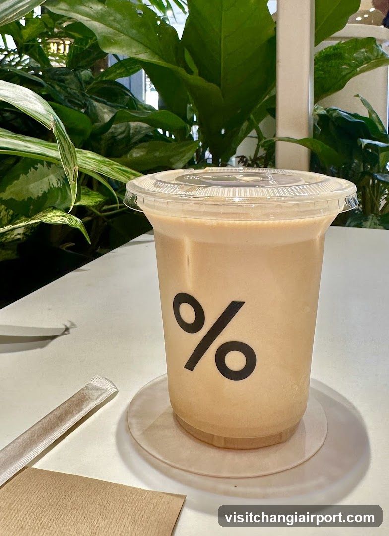 Iced Coffee with % Logo