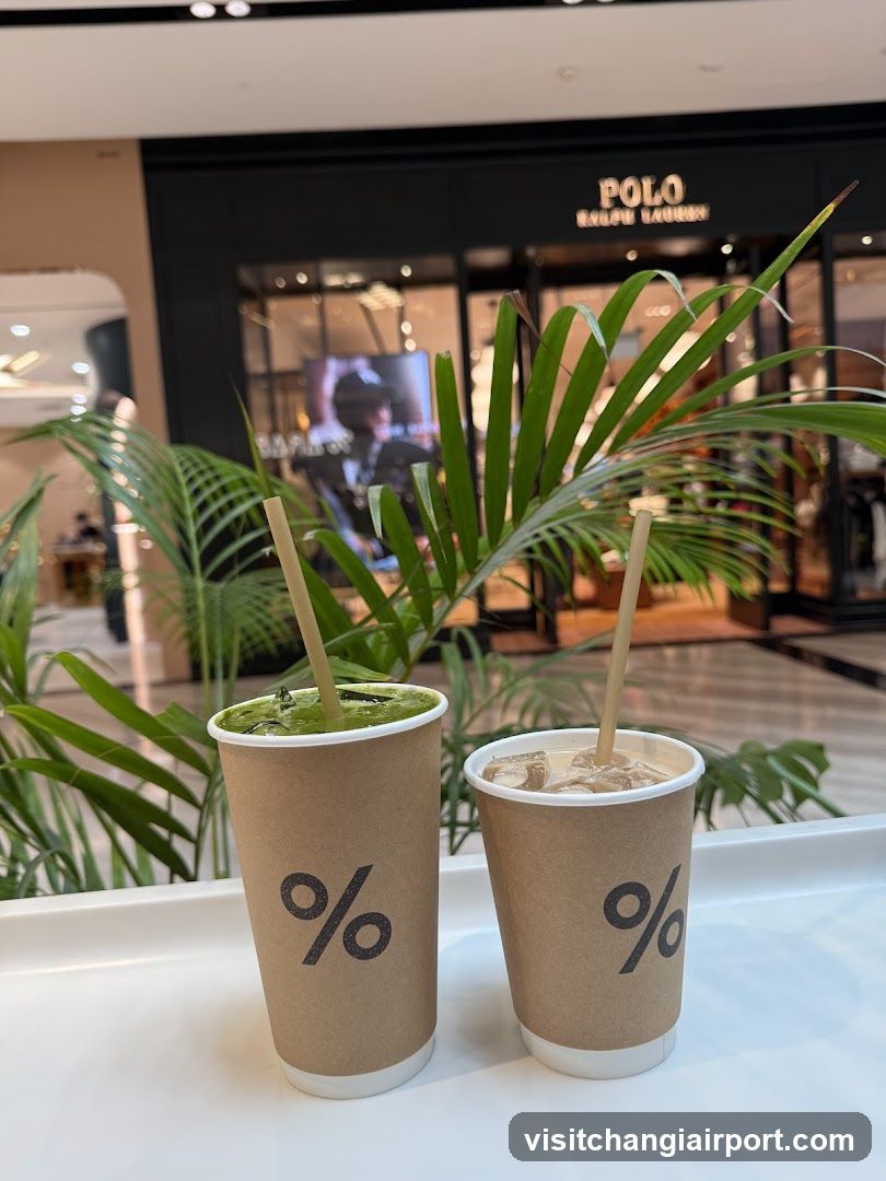 Coffee Drinks in Mall Setting