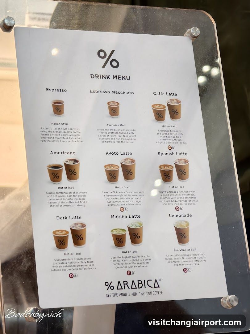 % Arabica Drink Menu