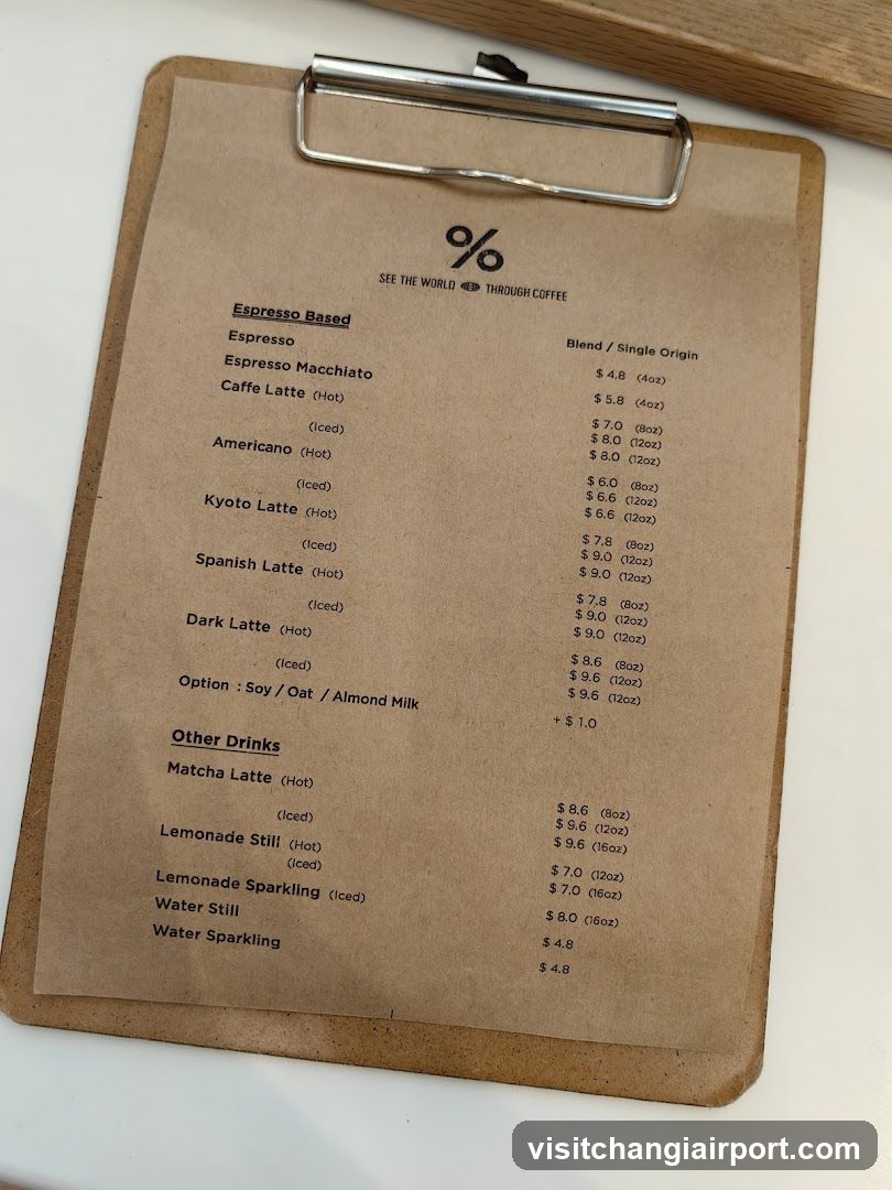 Coffee Menu on Clipboard