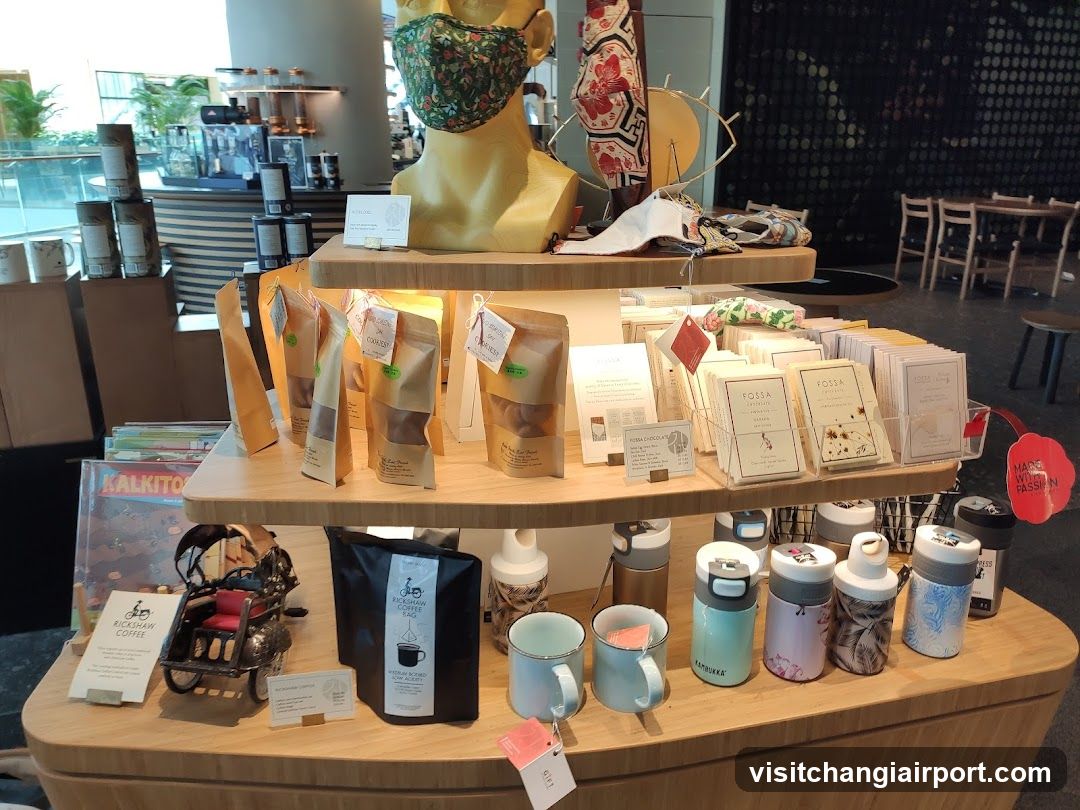 Merchandise Display at Coffee Shop