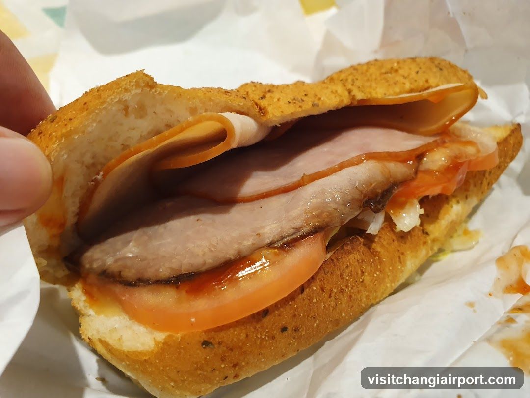 Sub Sandwich with Meat and Cheese