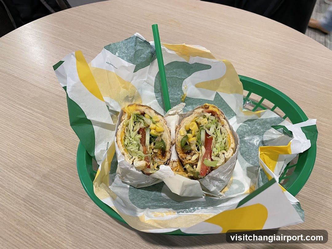 Subway Burrito in Green Basket