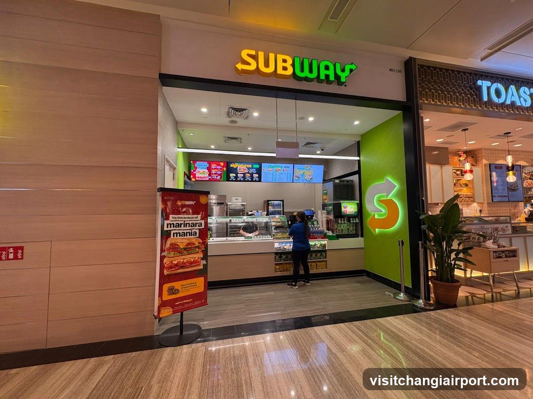 Subway Storefront with Menu Board and Staff