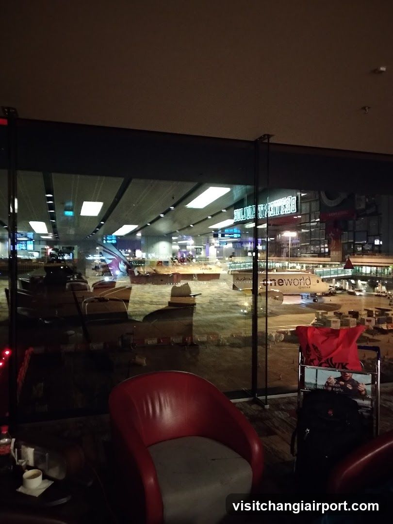 Airport Lounge View at Night