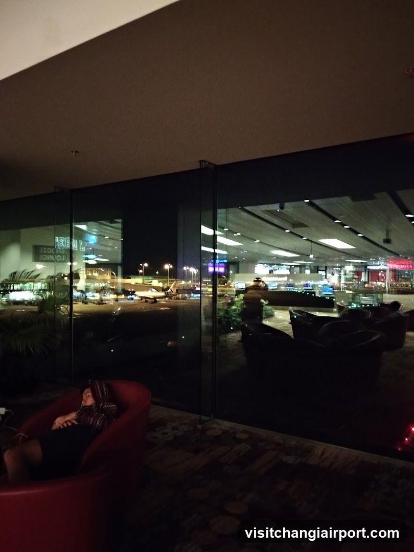 Airport Lounge Interior at Night