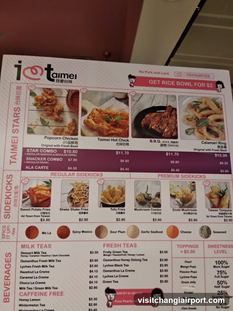 Taipei Menu
