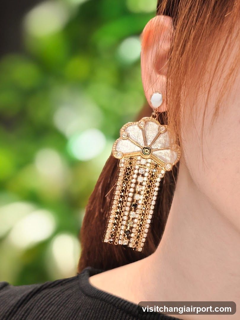 Earrings with Pearls and Chains