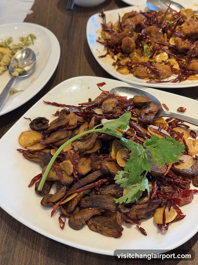 Spicy Stir-fried Dish with Dried Chilies and Cilantro