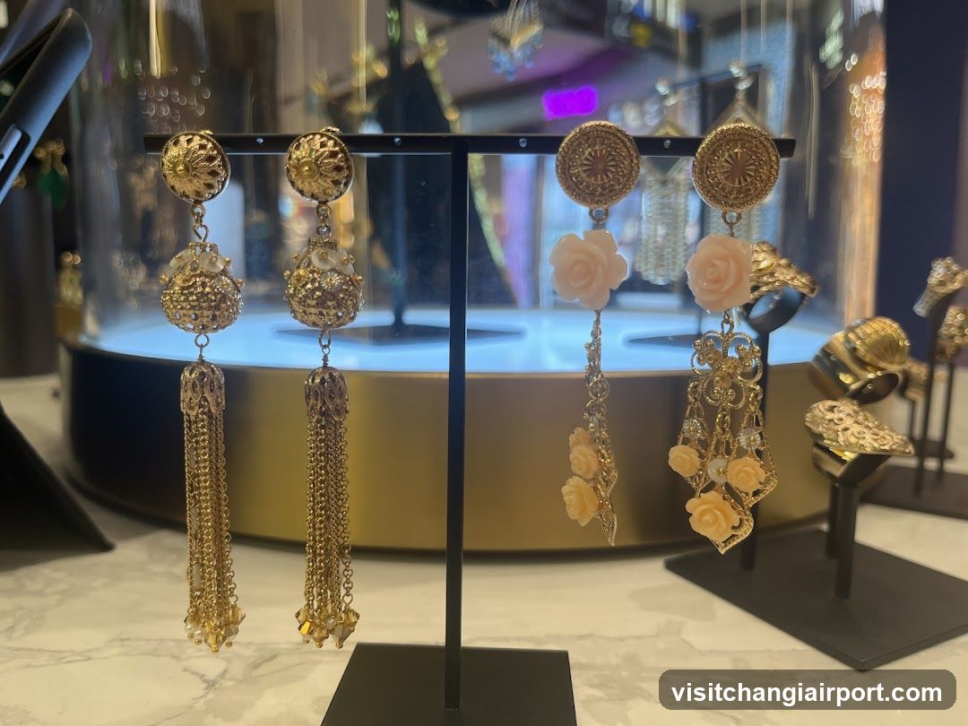 Gold Earrings Display