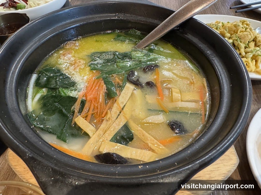 Hot Pot Soup with Vegetables and Tofu Skin