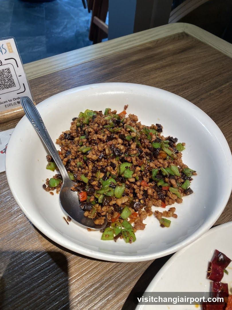 Dish with minced meat and vegetables