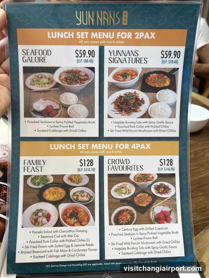 Yun Nans Lunch Set Menu