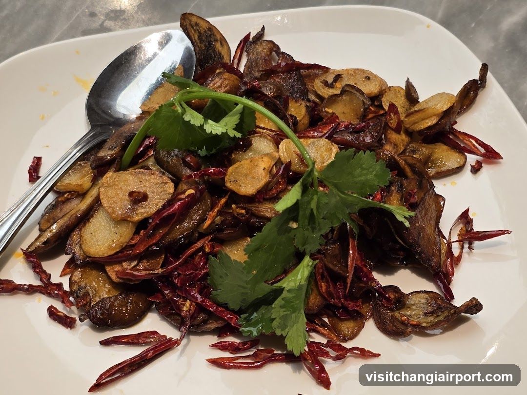 Spicy Stir-fried Potatoes with Dried Chilies and Cilantro
