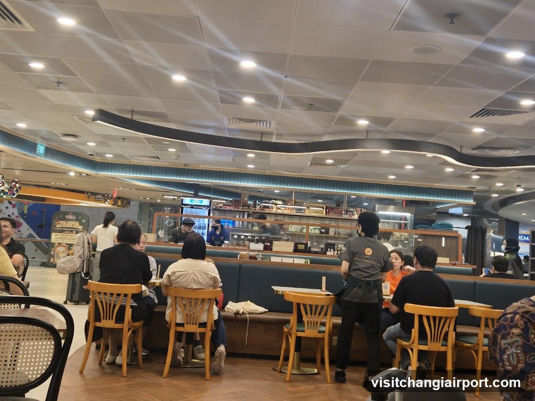Coffee Shop Interior with Customers and Staff