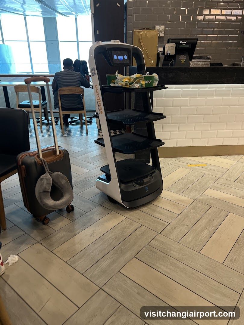 Airport Lounge with Service Robot