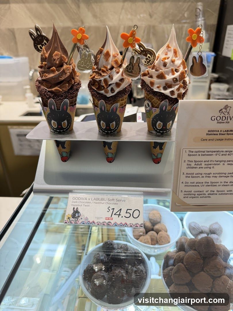 Godiva x Labubu Soft Serve Display
