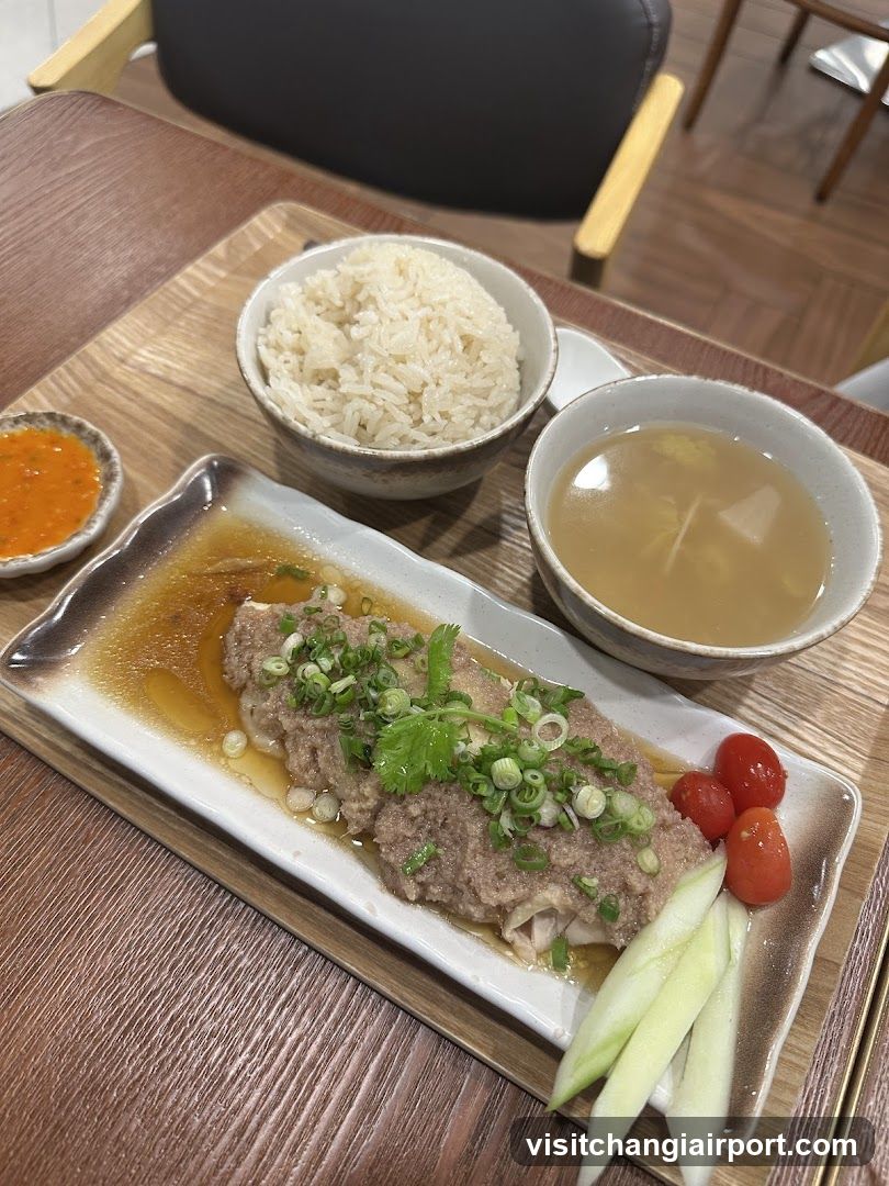 Steamed Fish with Rice and Soup