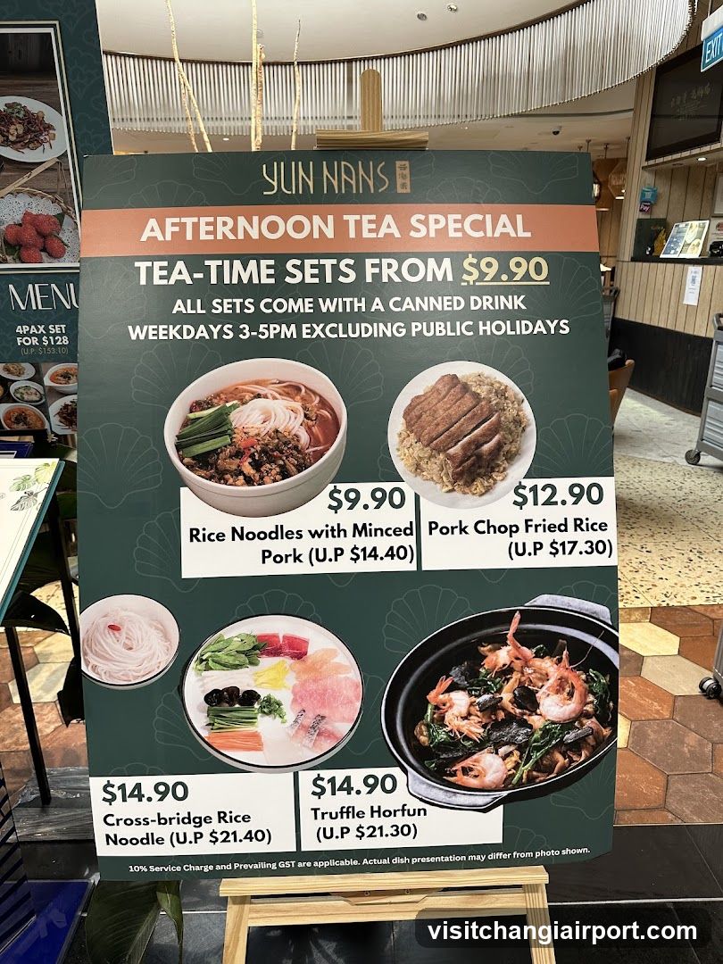 Yun Nans Afternoon Tea Special Menu Board
