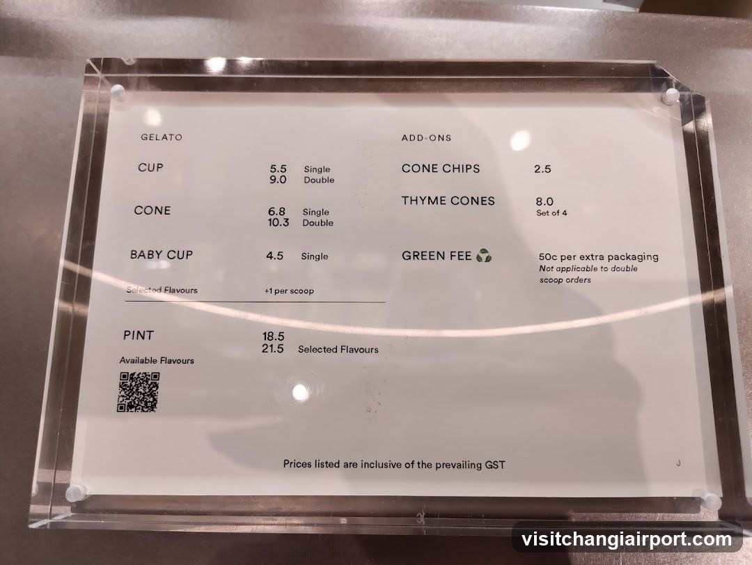 Gelato Price List