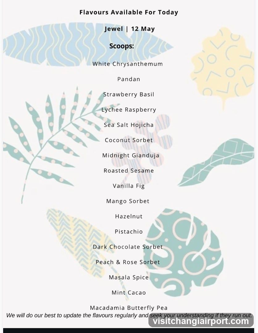 Flavours Available For Today - Jewel | 12 May