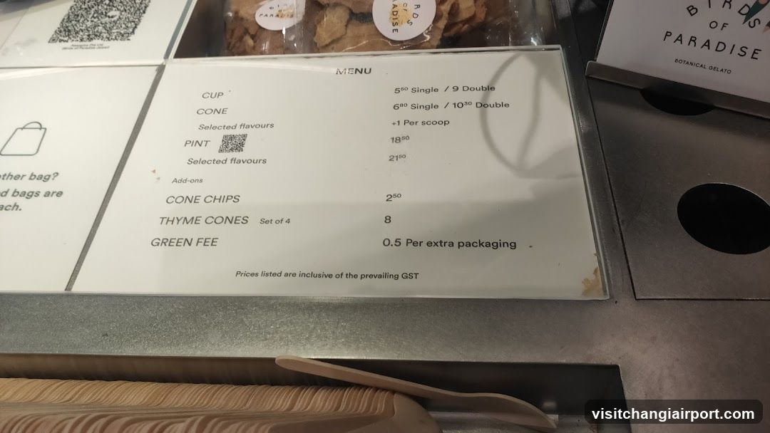 Birds of Paradise Menu