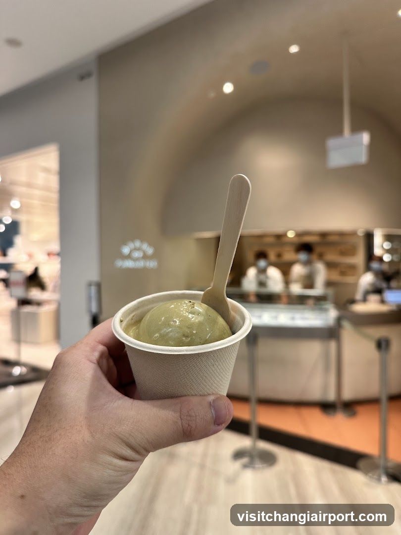 Ice cream cup in hand