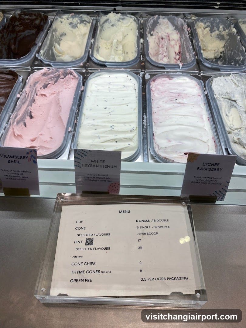 Gelato Display and Menu