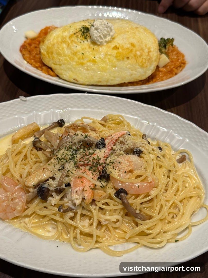 Pasta and Omelette Dish