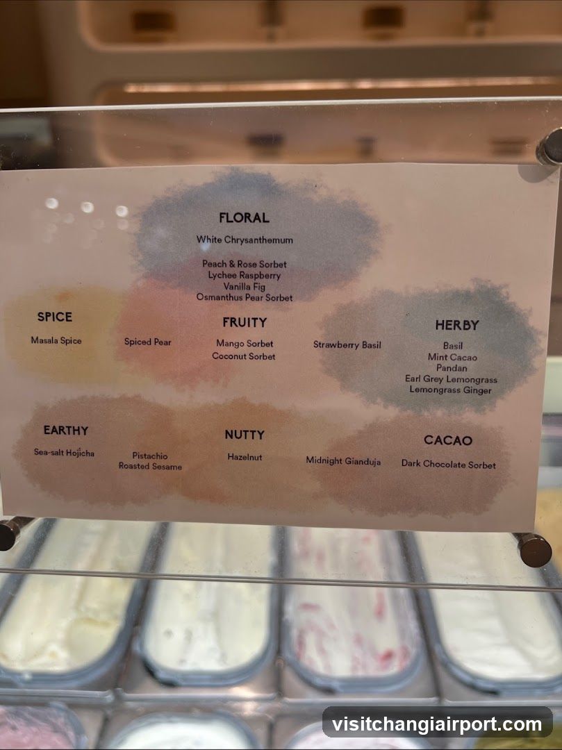 Floral, Fruity, Nutty, Earthy, Spice, Herby, Cacao Sorbet Menu