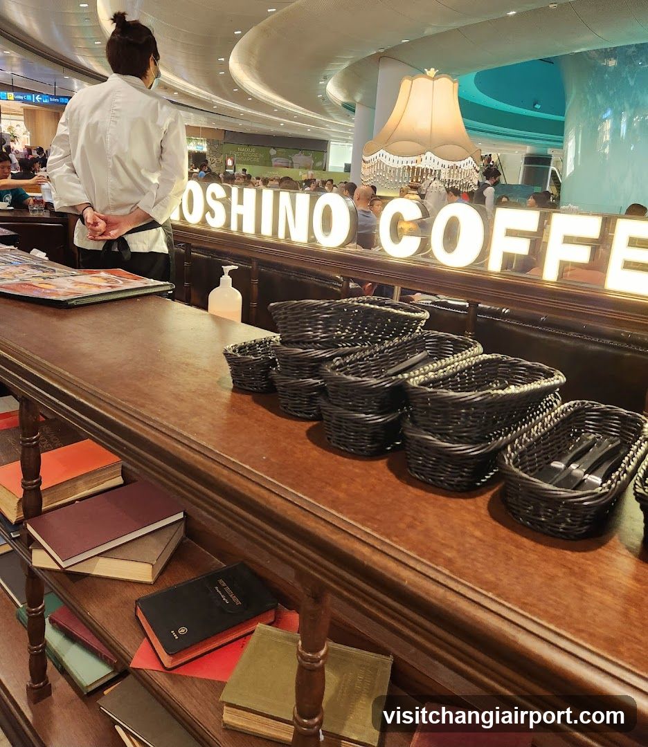 Coffee Shop Interior with Staff and Baskets