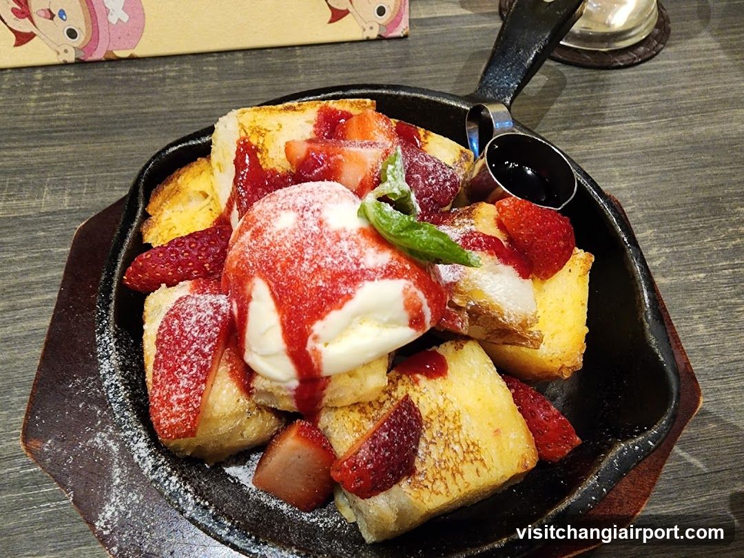 Strawberry French Toast with Ice Cream