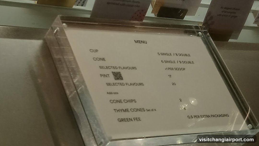 Cup, Cone & Pint Menu