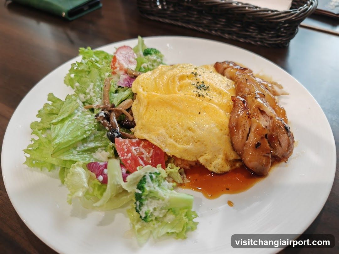 Omelette and Chicken Salad Plate