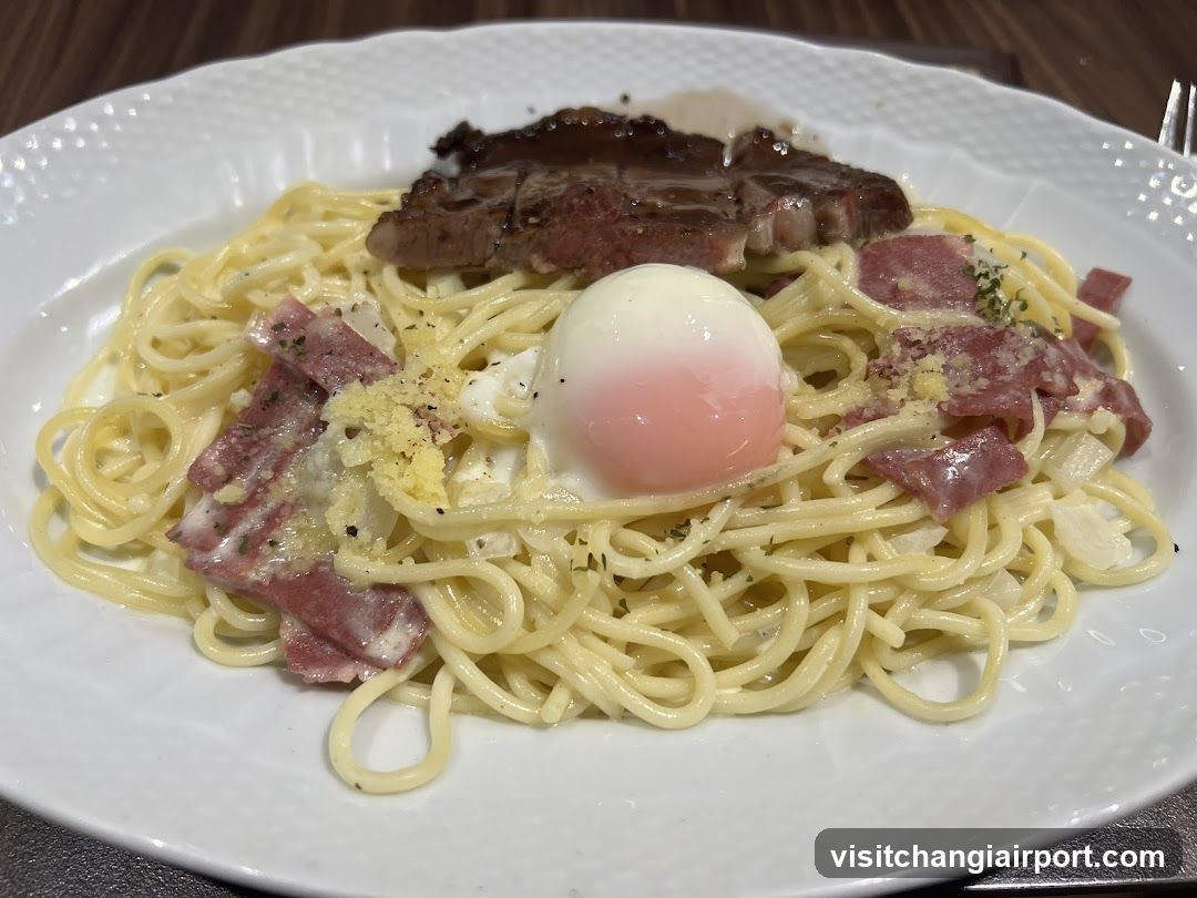 Spaghetti with Ham and Egg