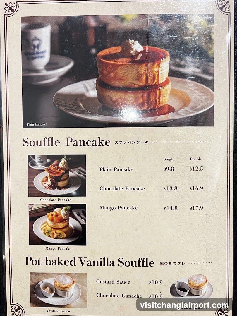 Souffle Pancake Menu