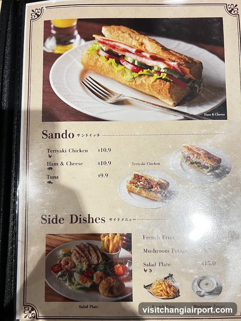 Sando Menu Page