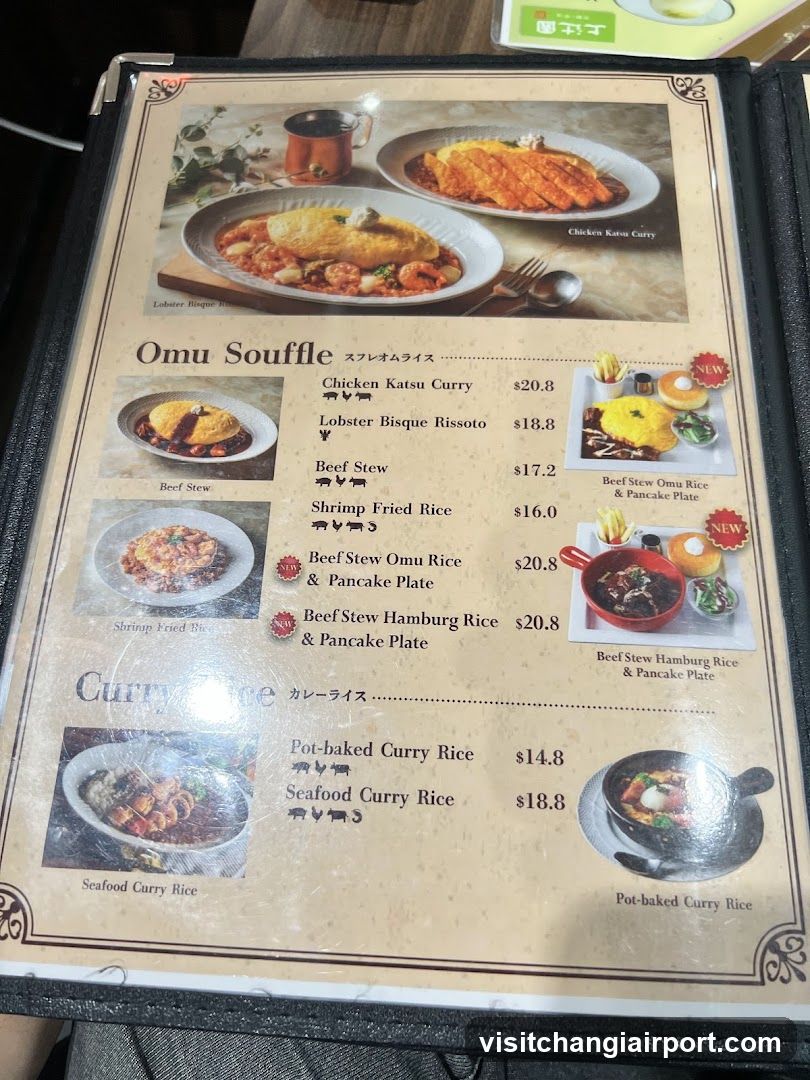 Omu Souffle & Curry Rice Menu