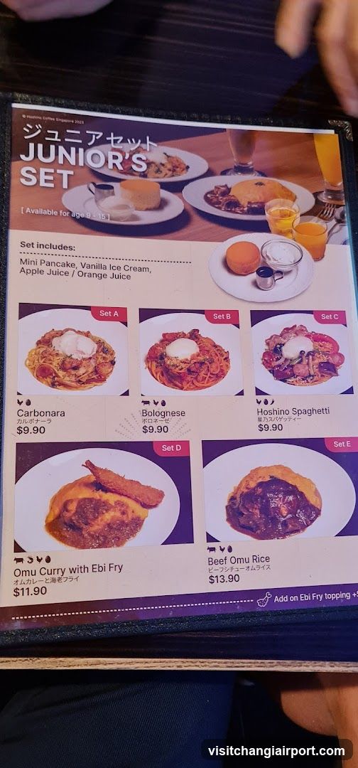 Junior's Set Menu
