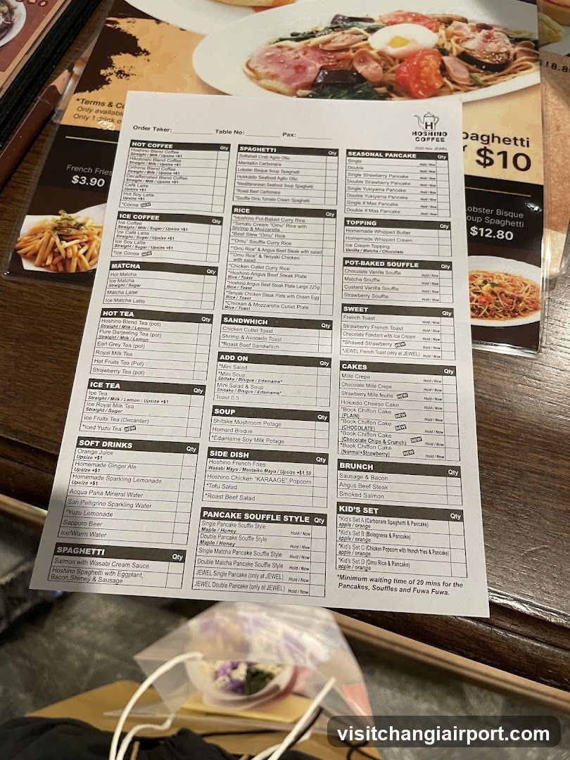 Hoshino Coffee Menu