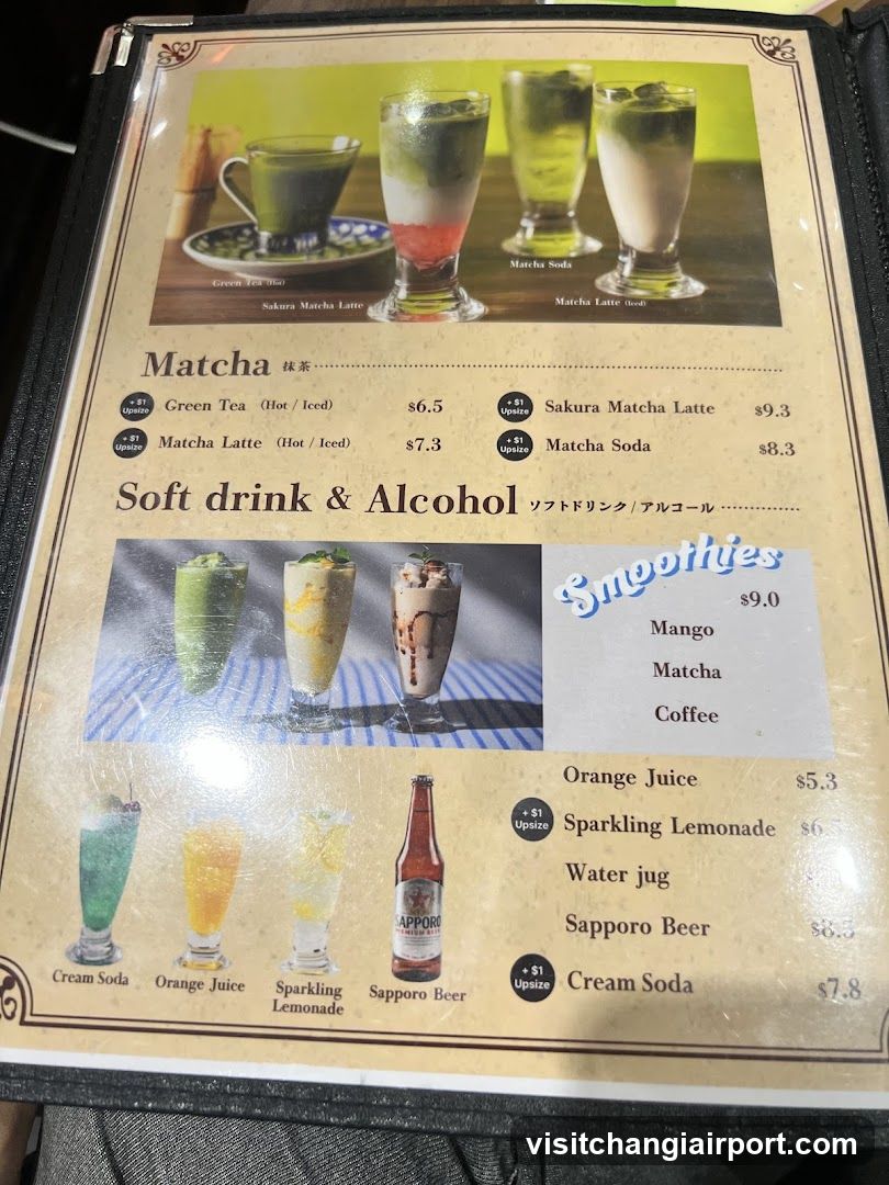Matcha & Soft Drink Menu