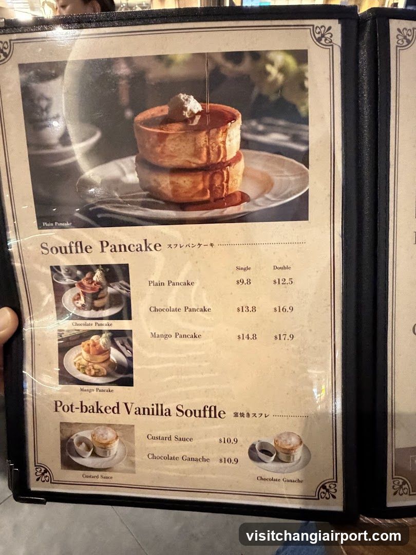 Souffle Pancake Menu