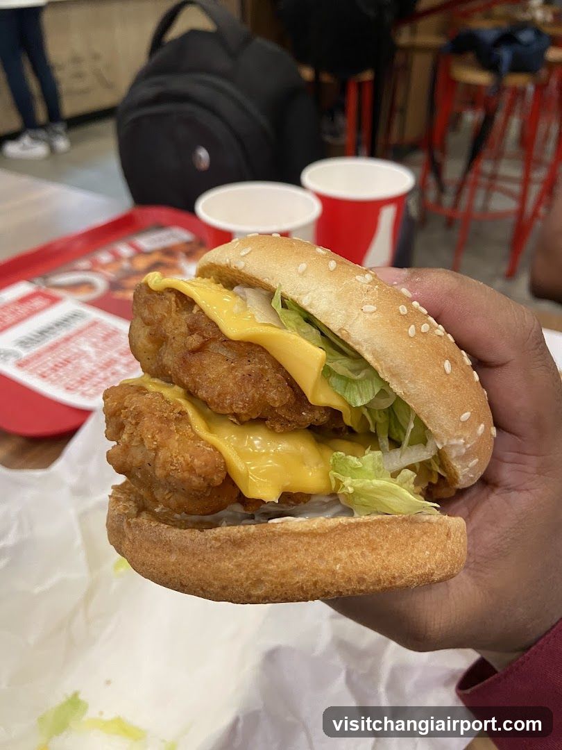 Double Chicken Burger with Cheese