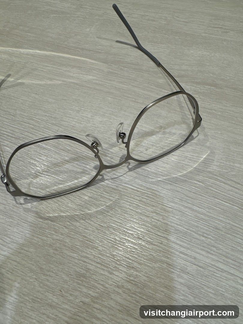 Eyeglasses on a table