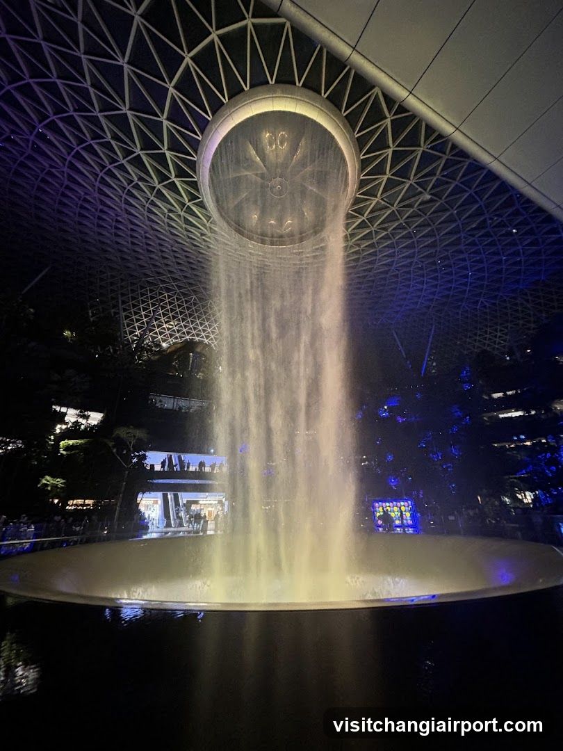 Singapore Jewel Fountain Night View